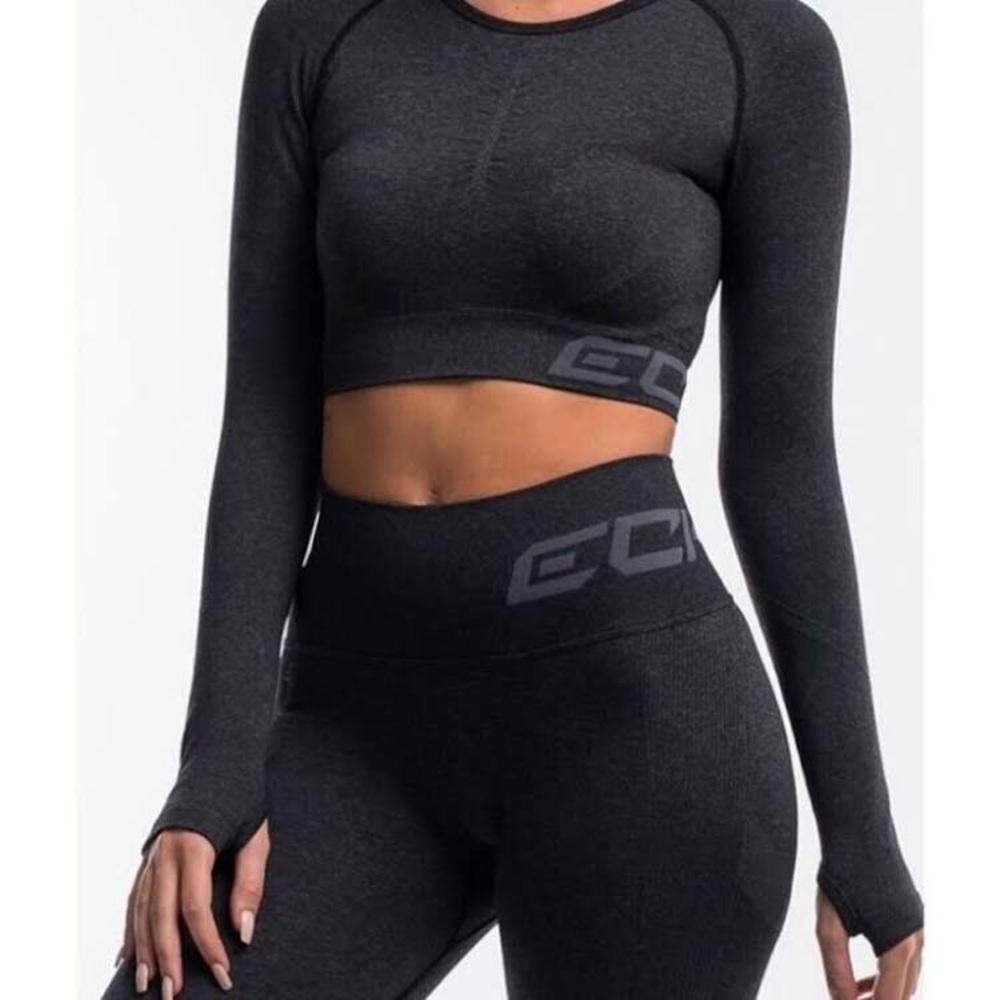 Echt scrunch cropped long sleeve top